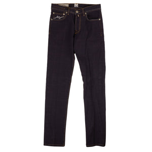 Purple Plaid Italian Selected Denim Jeans