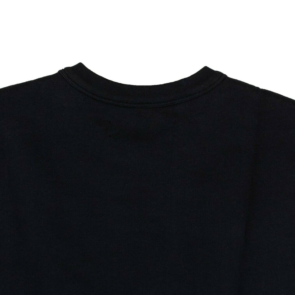 A Plan Application Cotton Cut-Off Sleeves Sweatshirt - Navy Blue