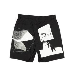 Black And White Swonprint Suit Shorts