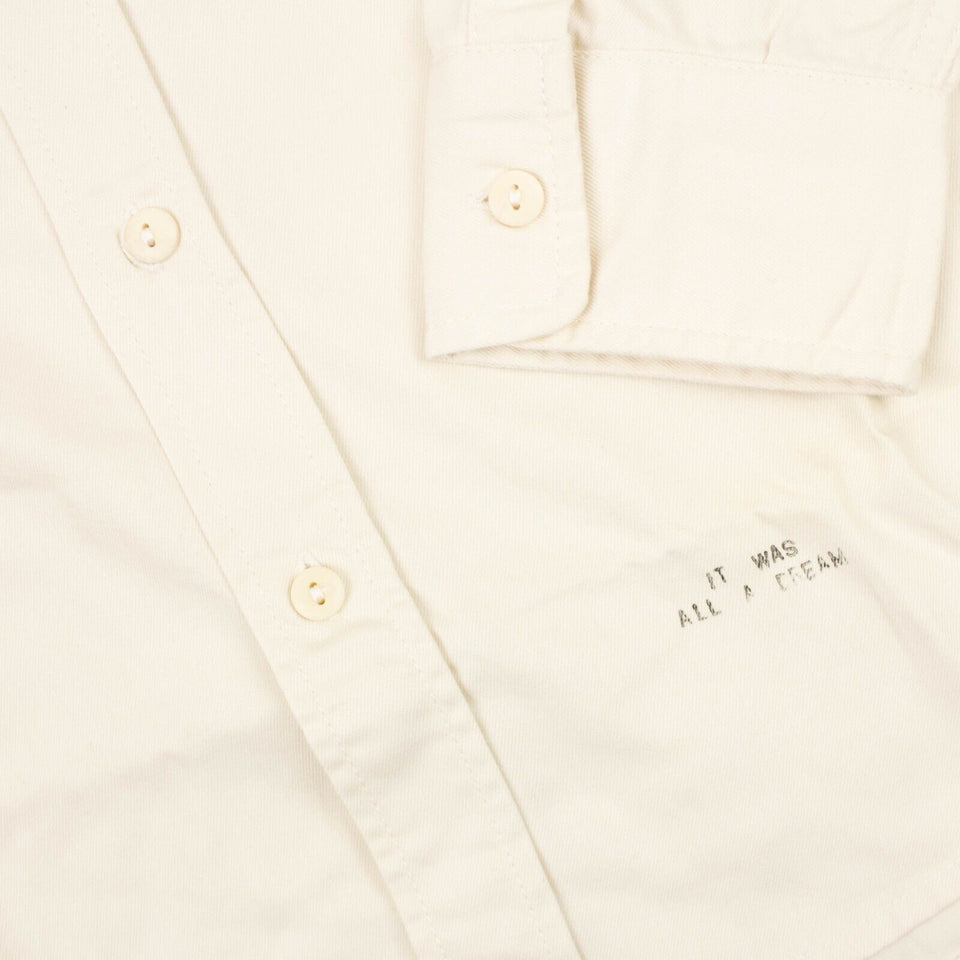 White Compact Washed Cotton Working Shirt
