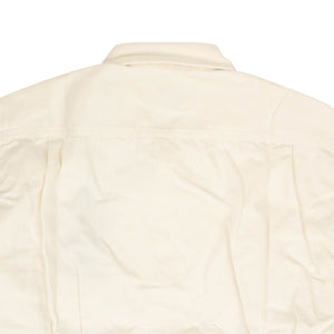 White Compact Washed Cotton Working Shirt