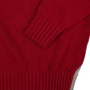 Red And Grey Pullover Crewneck Sweater