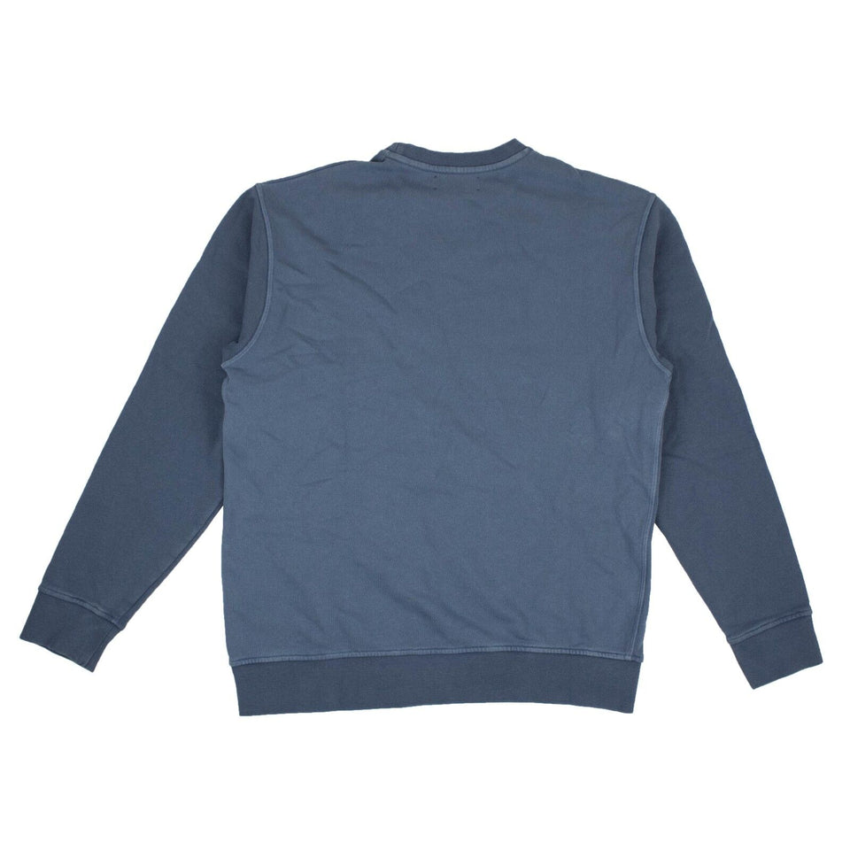 Blue Organic Pullover Crewneck Sweater
