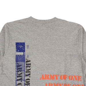 Grey Hand Printed Army Of One Long Sleeve T-Shirt