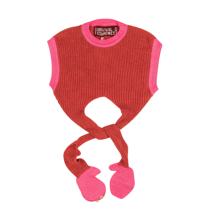 Cherry Red And Pink Hug Cropped Vest