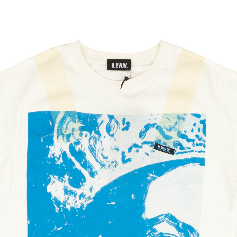 White And Blue Zuek King Graphic Short Sleeve T-Shirt