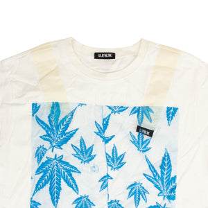White And Light Blue Zuek Graphic Short Sleeve T-Shirt