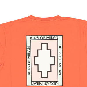 Children's Orange Multi Patch Logo Short Sleeve T-Shirt
