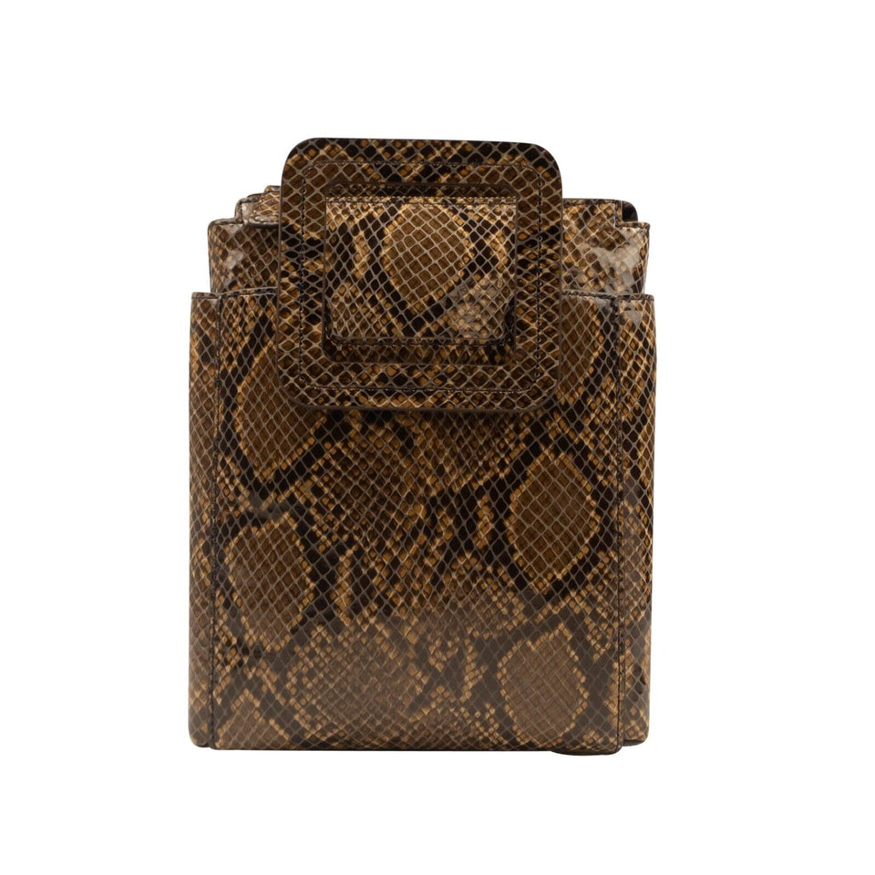 Caramel Brown Snake Mini Shirley Bag