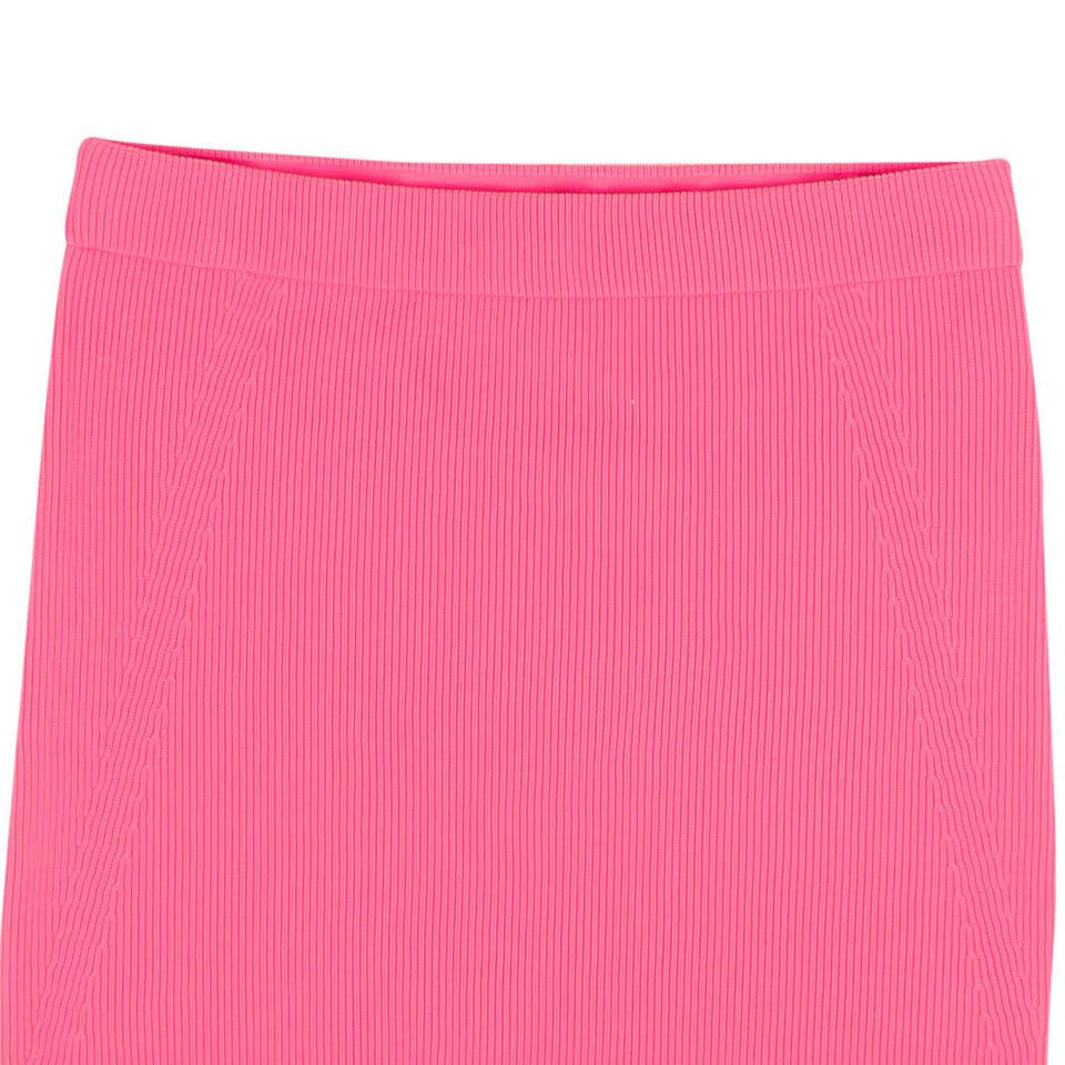 Neon Pink Ribbed Miniskirt