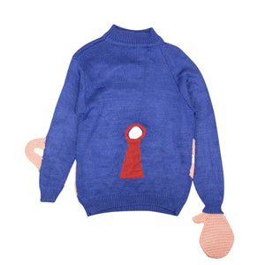 Blue Puzzle Pullover Sweater
