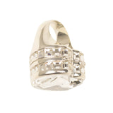 Silver And Clear Heart Box Crystal Ring