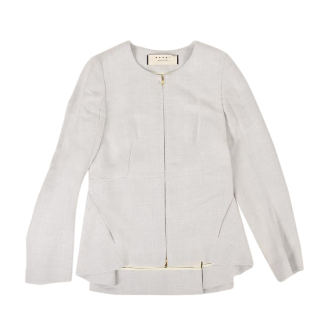 Marni Women's Grey Zip Linen Woven Jacket