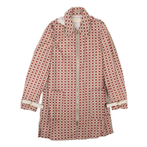Marni Women's Beige And Red Nylon Zip-Up Checked Jacket