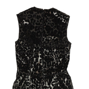 Black Embossed Leopard Mini Dress