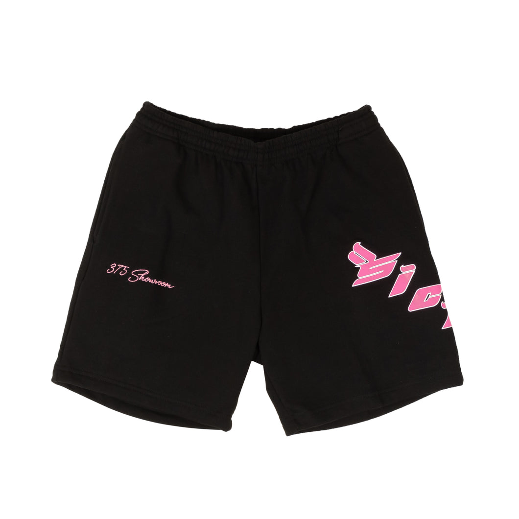 X 375 Black And Pink 375 Logo Sweatshorts