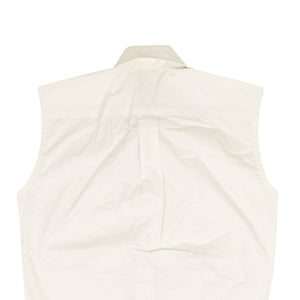 White Sleeveless Button Down Shirt