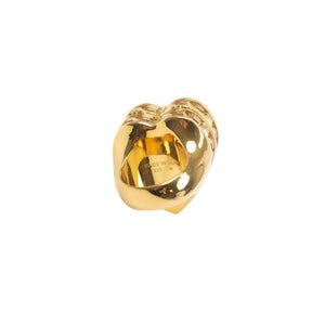 Gold And Orange Heart Box Crystal Ring