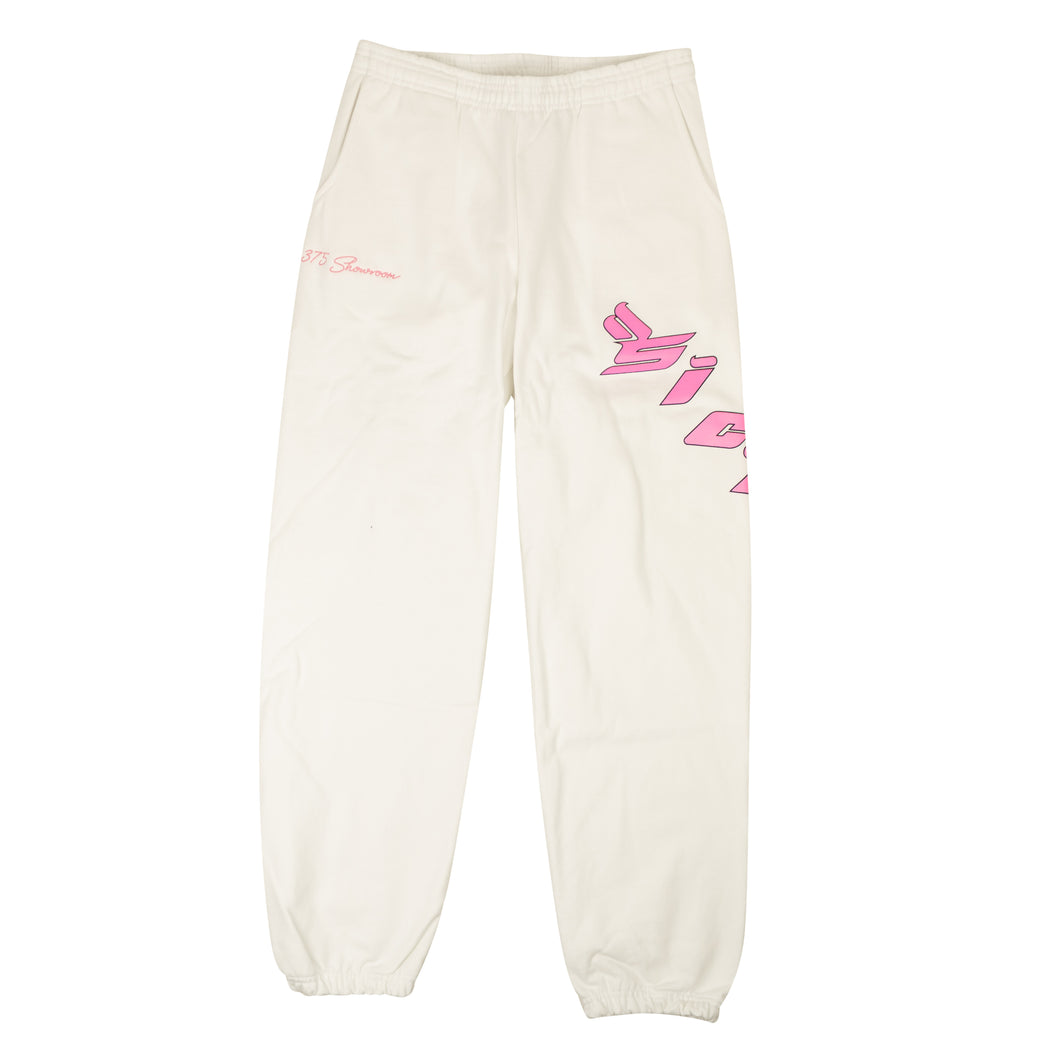 X 375 White And Pink Logo Sweatpants