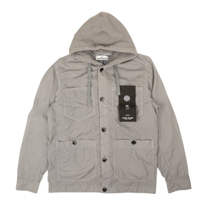 Grey Nylon Tela-TC Hooded Jacket