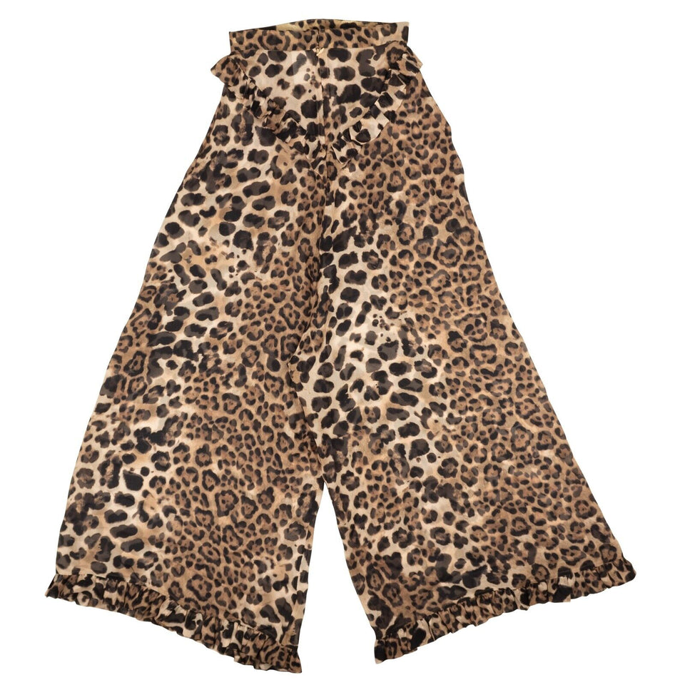 Rodarte Leopard Print Silk Short Sleeve Blouse - Brown