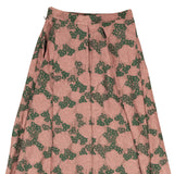 Pink And Green Long Adamant Floral Skirt