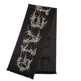 Men's Black Chain Pattern Wool Knit Scarf