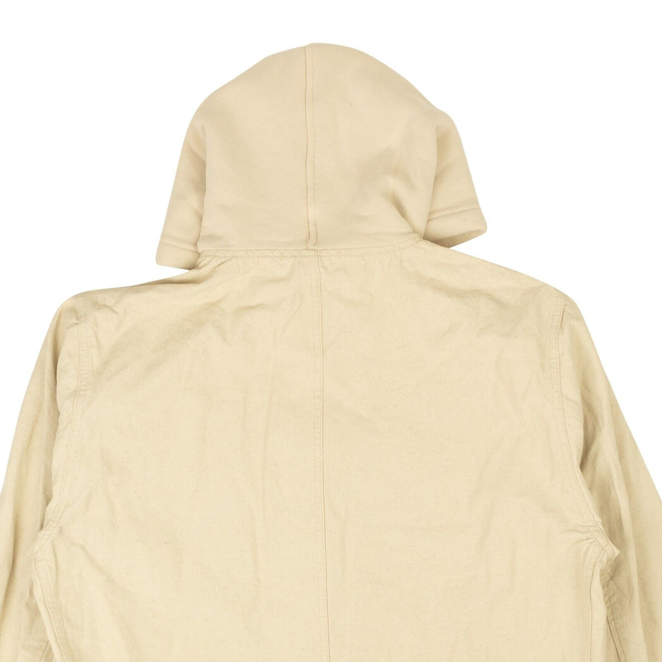 Oatmeal Ivory Panama Placcato Hooded Jacket