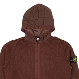Aged Wine Puprle Boucle Zip-Up Puffer Hoodie