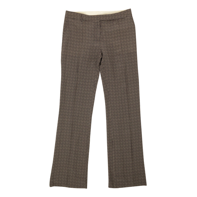 Brown Geometric Silk Pants