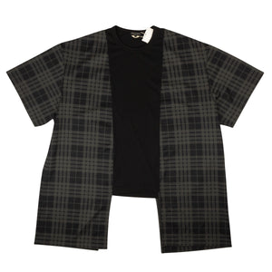 Black Checked Short Sleeve Layered T-Shirt