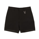 Black Polyester ""A"" Tailoring Shorts