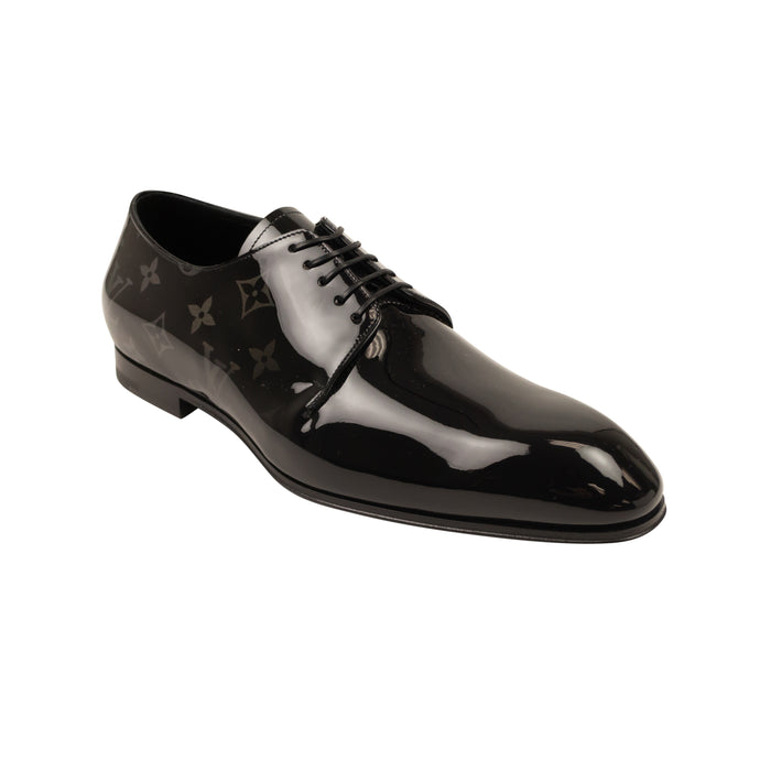 Black Monogram Patent Leather Oxford Dress Shoes
