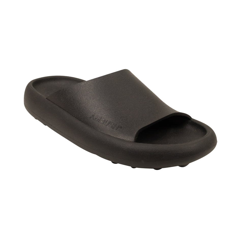 Black Logo Sliders Sandals