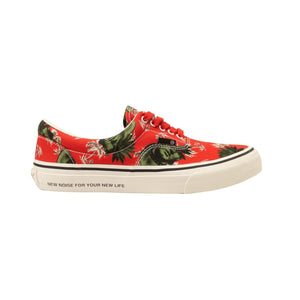 Red Face Print Canvas Low Top Sneakers