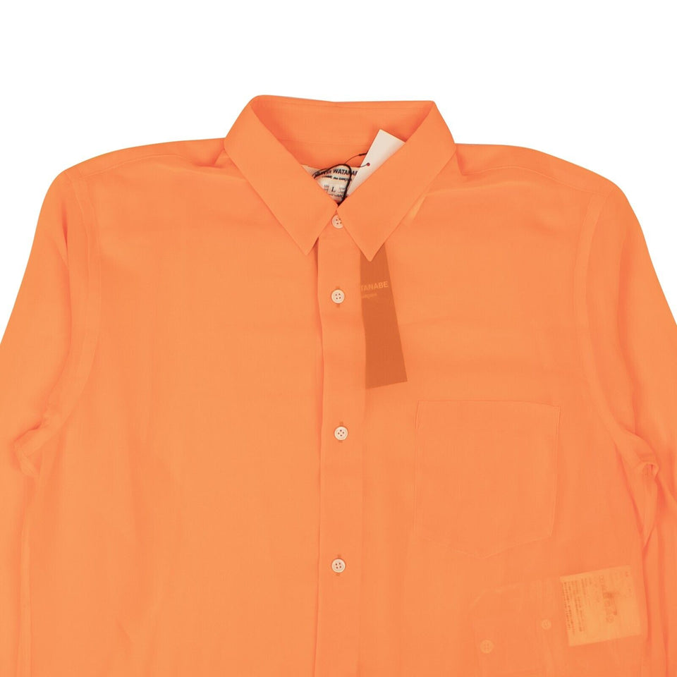 Neon Orange Transparent Long Sleeve Shirt