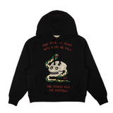 Black Embroidered Skull And Snake Hoodie