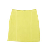 Lime Quilted Leather Mini Skirt