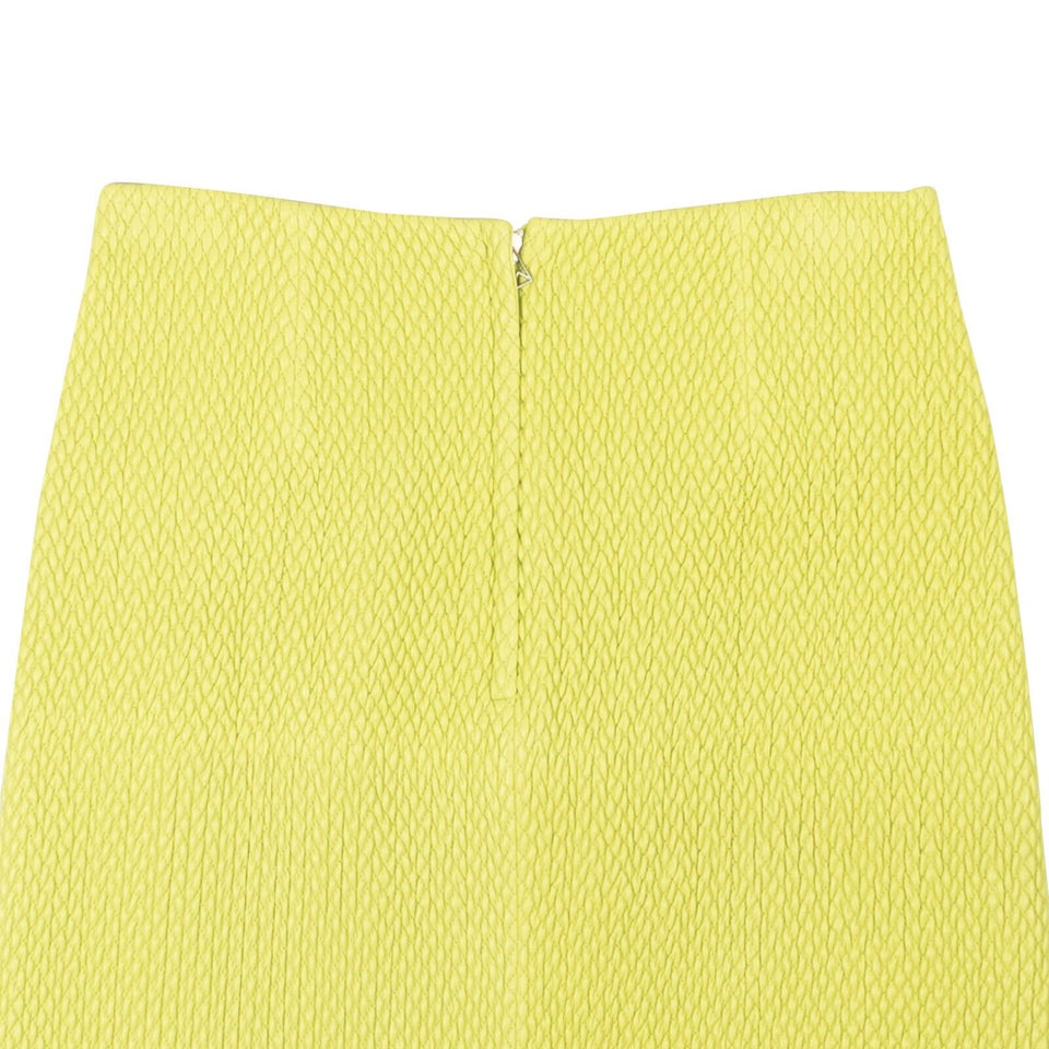 Lime Quilted Leather Mini Skirt