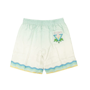 Light Aqua Memphis Icon Silk Shorts