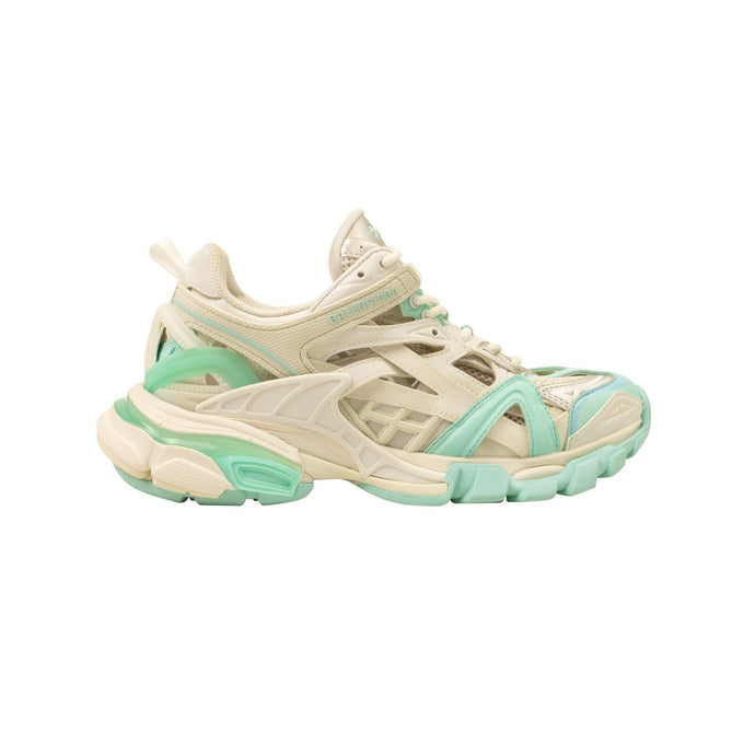 Women's White And Green Track 2 Sneakers