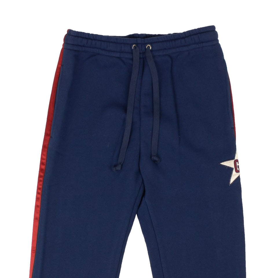 Navy Blue Star Side Stripe Jogging Pants