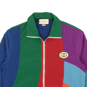 Multicolor Geometric Nylon Track Jacket