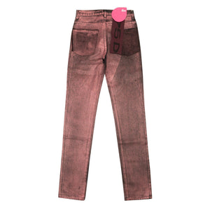 Black And Pink Metallic Wash Jeans