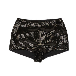 Women's Black Sequin Embroidered Shorts