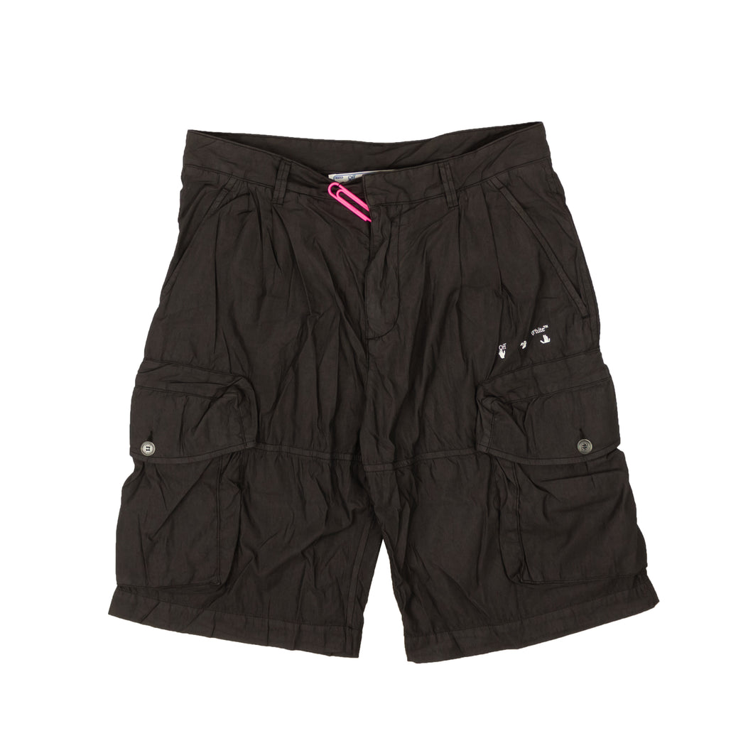Black OW Logo Utility Shorts