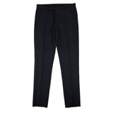 Navy Blue Textured Wool And Canvas Mohair Pants