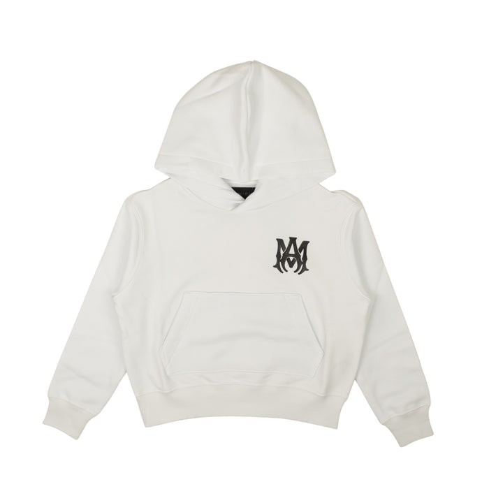 Boy's White MA Logo Pullover Hoodie