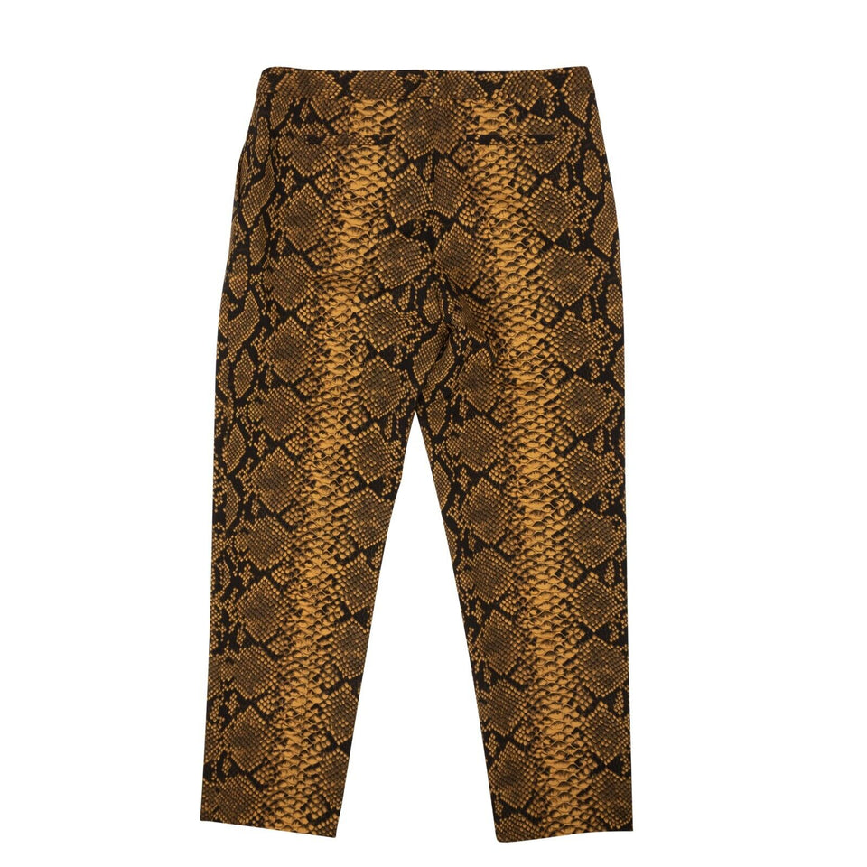 Gold Snake Print High Rise Wool Pants