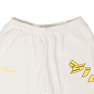 X 375 White And Yellow Logo Sweatshorts